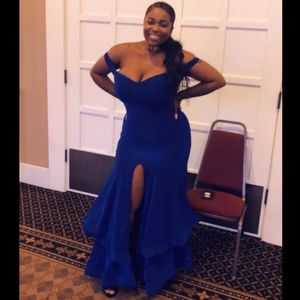 Fashion Nova Sparkly Cobalt Blue Gown